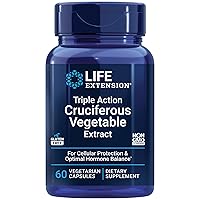 Triple Action Cruciferous Vegetable Extract, 60 Vegetarian Capsules—Helps Maintain DNA Health & Already-Healthy Hormone Levels - Non-GMO, Gluten-Free, Vegetarian