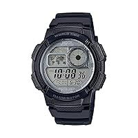 Casio Men's Quartz Watch with Resin Strap, Black, 19.4 (Model: AE-1000W-7AVCF)