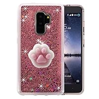 Galaxy S9 Plus Glitter Squishy Case,3D Soft Poke Squishy Cat Toy Sparkle Glitter Bling Liquid Floating Moving Stars Glitter Case for Samsung Galaxy S9 Plus(Star Pink)