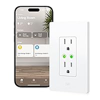Energy Outlet (Matter) – Smart Outlet & Power Meter, App & Voice Control, No Bridge, Thread, Works with Apple Home, Alexa, Google Home, SmartThings, 100% Privacy, Requires Thread Border Router