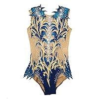 Girl's Blue Artistic Gymnastics Costume Elegant for Performance and Practice