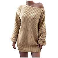 Women for Womens Pull On Blouse Pure Color Long-Sleeve Comfort Off Shoulder