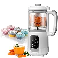 Ollygrin Baby Food Maker Steamer and Blender Baby Food Processor Puree Machine Baby Steamer Blender Food Processor with Containers One Step Auto Cooking Touch Screen Control White