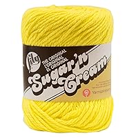 Lily Sugar 'N Cream The Original Solid Yarn, 2.5oz, Medium 4 Gauge, 100% Cotton - Sunshine - Machine Wash & Dry