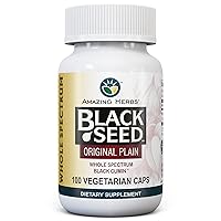 Whole Spectrum Black Seed Original Plain, Vegetarian Capsules - Gluten Free, Non GMO, Cold Pressed Nigella Sativa Aids in Digestive Health - 100 Count, 475mg