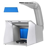 CO-Z Airbrush Spray Booth with Exhaust Fan, Portable Paint Spray Booth for  Airbrushing with 3 LED Lights, Turntable and Extension Hose, Hobby Spray