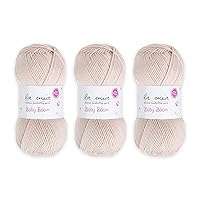 3 Skein La Mia Baby Boom, 100% Antipilling Acrylic Yarn for Knitting and Crochet, Each 100 g (3.5 oz) / 250 m (273 Yards), Weight 3 : Light-Dk, Beige - 310