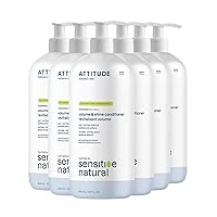 ATTITUDE Extra Gentle Hair Conditioner for Sensitive Dry Scalp, Soothing Oat, Naturally Dervied Ingredients, Dermatologically Tested, Vegan Detangler, 32 Fl Oz (Pack of 6)