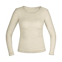 100% Merino Wool Ultra Soft Woman Long Sleeve Base Layer Undershirt Made in Lithuania