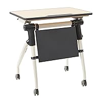 ECR4Kids Nesting Student Desk, Portable Table, Maple/Grey