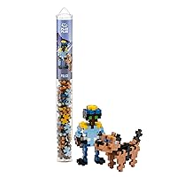 PLUS PLUS - Police Officer - Construction Building Stem/Steam Toy, Interlocking Mini Puzzle Blocks for Kids, 70 Piece Mini Maker Tube
