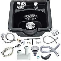 Shampoo Bowl for Salons, Black ABS Plastic Shampoo Sink for Home, Easy to Clean and Install Salon Shampoo Bowls for Hair Stylist