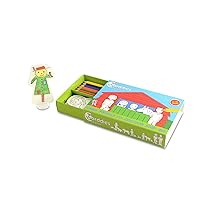 CARDDIES FARM CARD PEOPLE Colour and Play Set – Portable Art Kit with Sturdy Card Farming People and Animals & Farmyard Playscene for Colouring-in Creativity, Imagination, Pretend Play and Story Telling - Premium Colouring Pencils and Plastic Stands - Perfect Travel Toy