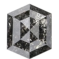 1.93 CT Natural Loose Hexagon Shape Diamond Salt And Pepper Hexagon Diamond 7.95 MM Black Grey Color Hexagon Shape Rose Cut Diamond QL2264