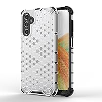 Clear Case Compatible with Samsung Galaxy A24 4G,Transparent Honeycomb 360 Full Body Coverage Hard PC+TPU Shockproof Protective Phone Cover Slim Case (Color : White)
