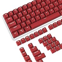 PBT Keycaps 104 Keys OEM Profile Double-Shot Full Keycap Set ANSI ISO Layout for Mechanical Keyboard, Compatible with MX Switches Cherry/Gateron/Kailh/Akko Switch (Cherry Red, Only Keycaps)
