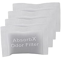 iTouchless 4-Pack AbsorbX Odor Filter Deodorizers, Absorbs Trash Odors, All Natural Activated Carbon, Biodegradable, for use with 8 Gallon and Larger Trash Cans