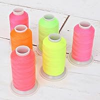 Neon Colors Polyester Sewing Thread 6 Spool Set - Threadart
