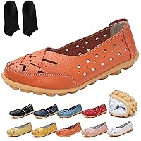 Orthopedic Shoes for Women, Orthopedic Loafers in Breathable Leather, Wide Size Casual Leather Orthopedic Sandals