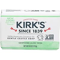 Kirk's Original Coco Castile Bar Soap Soothing Aloe Vera 4 Ounces (1 Pack)