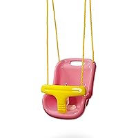 Swing-N-Slide WS 4001-PK Plastic Infant Swing with Nylon Rope Swing Set Attachment, Pink w/Yellow