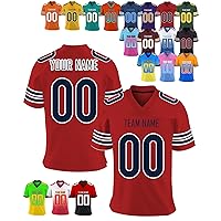 Custom Football Jersey Personalized Printed Teamname & Number Customize Shirts Sport Uniform for Men,Women,Youth