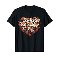 Valentine's day Couples Heart Red Panda T-Shirt