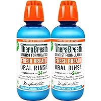 TheraBreath Fresh Breath Dentist Formulated Oral Rinse, Icy Mint, 16 Fl Oz (Pack of 2)