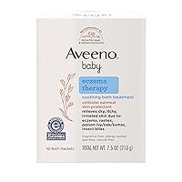 Eczema Therapy Soothing Bath Treatment for Relief of Dry, Itchy & Irritated Skin, Made with Natural Colloidal Oatmeal, Fragrance-, Paraben-, Steroid- & Tear-Free, 10 ct