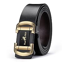 OYIFAN Black Belt Men, Genuine Leather Dress Designer Belts for