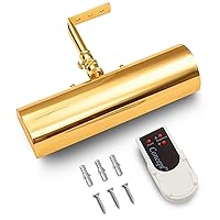 Concepdesigns Picture Light, Battery Operated Picture Light, Dimmable Wireless Picture Lights for Wall, Art Light, Library Light Battery Operated with Remote Control - 7.75 inches, Polished Brass