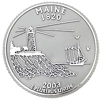 Maine State Quarter Magnet by Classic Magnets, 2.5