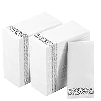 Vplus 400 Pack Paper Napkins Guest Towels Disposable Premium Quality 3-ply Dinner Napkins Disposable Soft, Absorbent, Party Napkins Wedding Napkins for Kitchen, Parties, Dinners or Events(Silver)