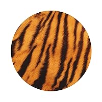 Tiger Striped Pattern Print Leather Coaster Set of 6 Pieces,Round Heat-Resistant Drinks Coffee Decorative Coaster for Living Room Kitchen,4 in