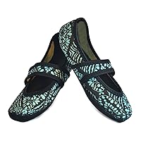 Women's Classic Betsy Lou, Best Foldable & Flexible Flats, Travel & Exercise, Dance, Yoga Socks, Indoor Shoes, Slippers, Midnight, Medium