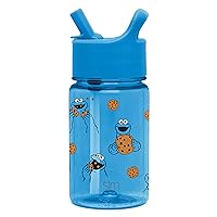 Simple Modern Sesame Street Kids Water Bottle Plastic BPA-Free Tritan Cup with Leak Proof Straw Lid | Reusable and Durable for Toddlers, Boys | Summit Collection | 12oz, Cookie Monster Mashup