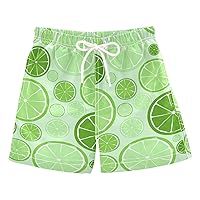 Green Fruits Boys Swim Trunks Baby Kids Swimwear Swim Beach Shorts Board Shorts Hawaii Beach Essentials,2T