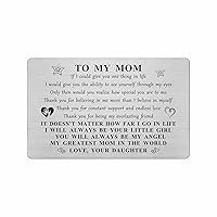 Mom's Birthday Card, Stainless Steel Envelope, 3.35 x 2.13 Inch, I Love You