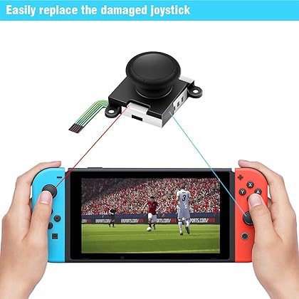 2 Pack Analog 3D Joycon Joystick Replacement for Switch, Joycon Repait Kit Switch joysticks compatiable with Left and Right Switch Joy con Controller Full NS Repair Tool Set(19 in 1)