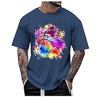 Graphic Tshirts Shirts for Men Summer Casual Soft and Comfortable Cotton T Shirt Round Neck Short Sleeves Gifts