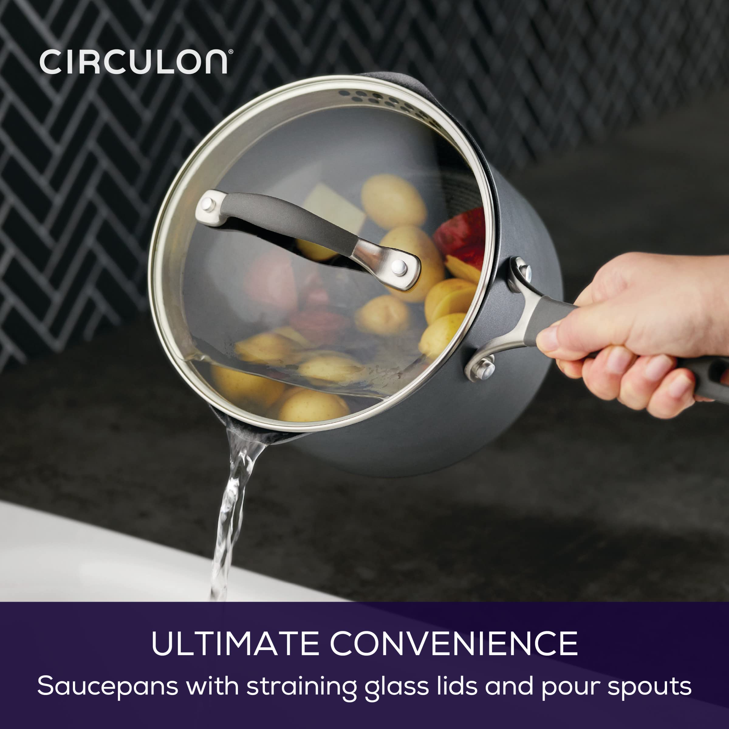 Circulon A1 Series with ScratchDefense Technology Nonstick Induction Cookware/Pots and Pans Set, 9 Piece, Graphite
