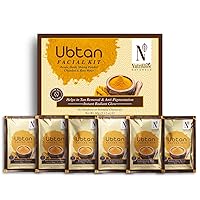 NutriGlow NATURAL'S Ubtan Facial Kit For Glowing Skin, Tan Removal With Haldi & Chandan, 60gm