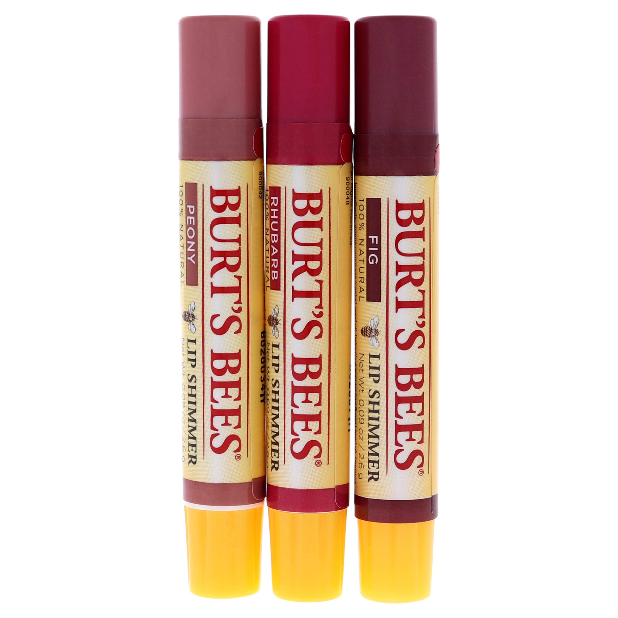 Burts Bees Kissable Color Warm Collection Unisex Lip Shimmer Peony, Rhubarb, Fig 3 oz