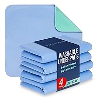 Hearth & Harbor Incontinence Bed Pads Washable Waterproof 34”x36”, Washable Pee Pads for Adults, Elderly, Kids & Pets, Heavy Absorbency Pads for Beds for Incontinence Adults, 4 Pack Reusable Underpads