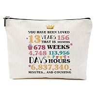 13th Birthday Gifts For Girls, 13th Birthday Gift Idea for Teenage Girl Makeup Bag, Happy 13th Birthday Gifts for 13 Years Old Girls Sister Besties BFF Friend Daughter You Have Been Loved for 13 Years