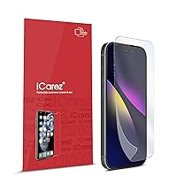 iCarez HD Anti Glare Matte Screen Protector for iPhone 15 Pro Max 6.7-inches [3 Pack] (Case Friendly) Premium No Bubble Easy to Apply with Hinge Installation