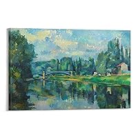 ZMLFJEA Paul Cezanne,Bridge Across The Marne at Créteil,Banks of The Marne,1895 Canvas Posters Wall Art Bedroom Office Room Decor Gift 20x30inch(50x75cm)