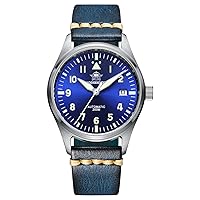 ADDIESDIVE Men's Automatic Watch Aviator Watch 200M Belt Black