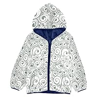 Kids Sherpa Jacket Abstract Swirl Bright Green Boys Outerwear Jackets Navy Blue Baby Girl Clothes Tops 3T