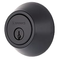 BRINKS - Transitional Single Cylinder Deadbolt, Matte Black - Built for Rigorous Residential Protection with ANSI Grade 2 Security (E2401-122)